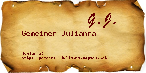 Gemeiner Julianna névjegykártya